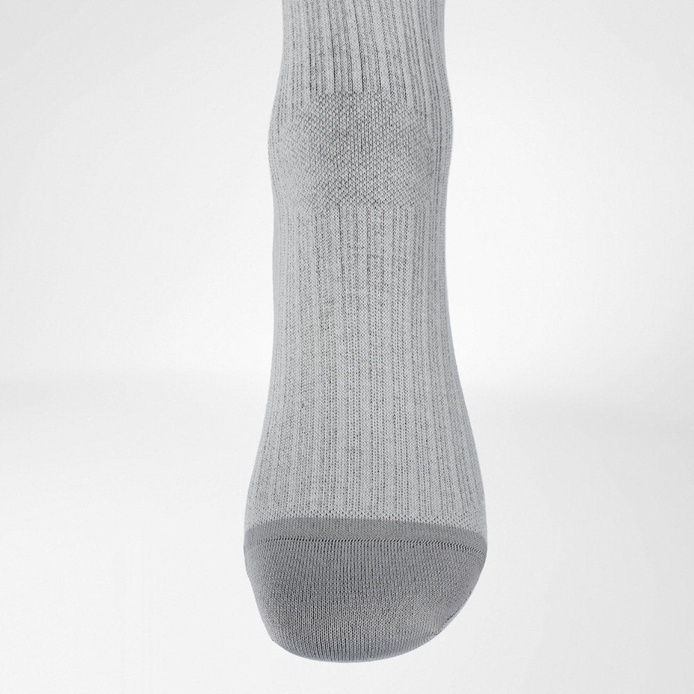 A close-up of a Bauerfeind Medical Compression knee-high cotton air socks, shown against a plain white background.